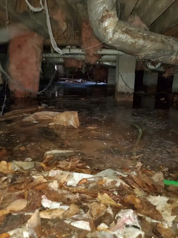 Crawl space flood assessment for Commercial Water Damage Restoration in Sachse